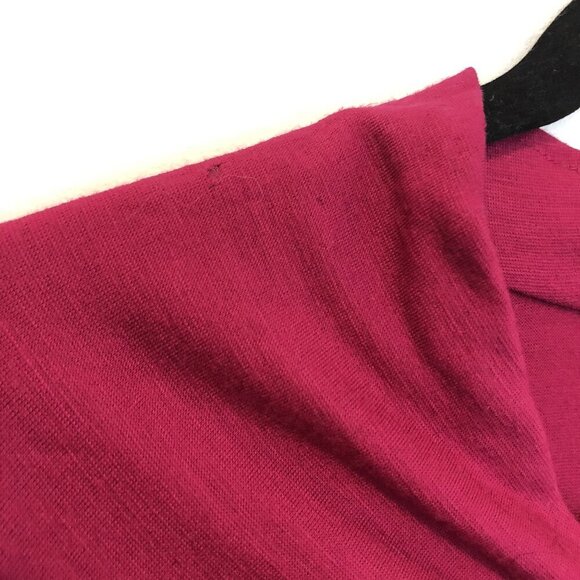 Lafayette 148 New York Ruched Front Short Sleeve Knit Wool Top Size L Flaw - Picture 4 of 11